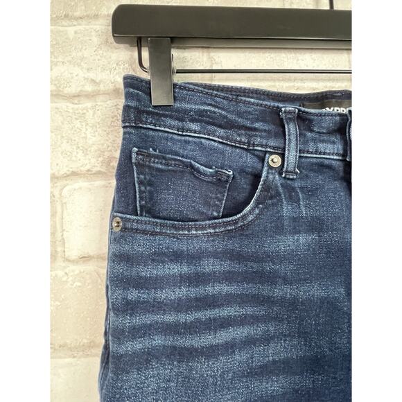 Express Perfect Curve High Rise Legging Dark Wash Blue Jeans - Picture 6 of 13
